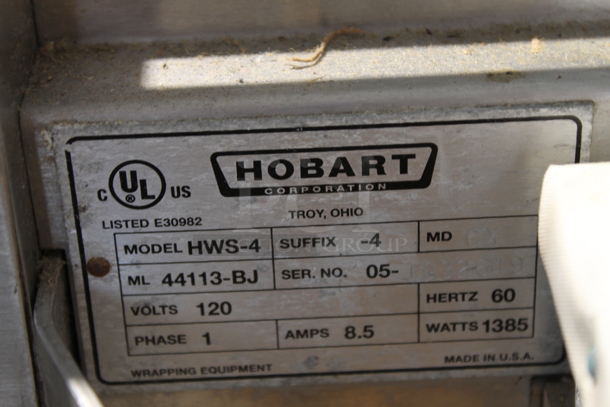Hobart HWS-4 Stainless Steel Commercial Floor Style Wrapping Station. 120 Volts, 1 Phase. Cannot Test Due To Plug Style - Image 7 of 8