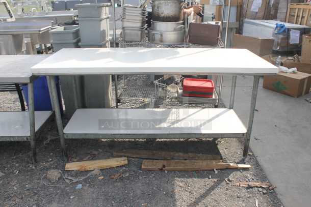 Stainless Steel Table w/ Cover and Undershelf - Image 1 of 6