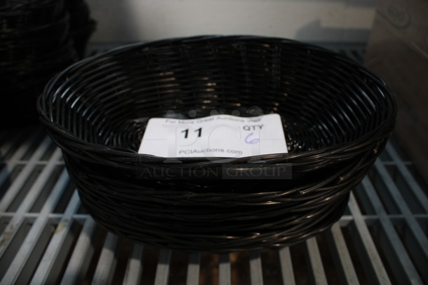 6 Black Bread Baskets. 9x6x2.5. 6 Times Your Bid!