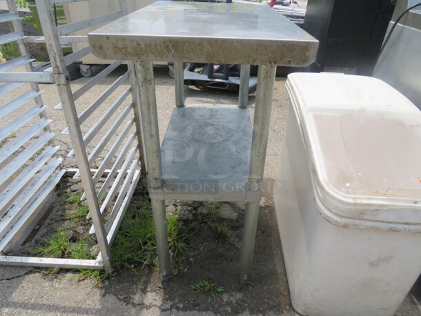 One Stainless Steel Table With Under Shelf. 18X30X35 - Image 2 of 2