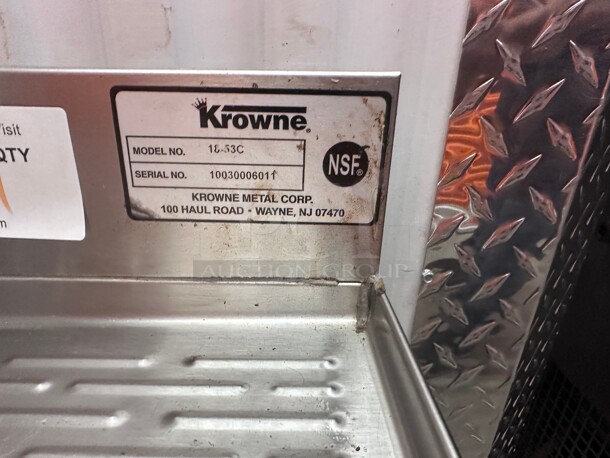 Clean! Krowne Metal 18-53C Stainless 3 Compartment Bar Sink w/ Two 12 inch  Drainboards 18 inch D
Krowne Metal Royal Underbar 1800 Series Bar Sink NSF  - Image 5 of 9