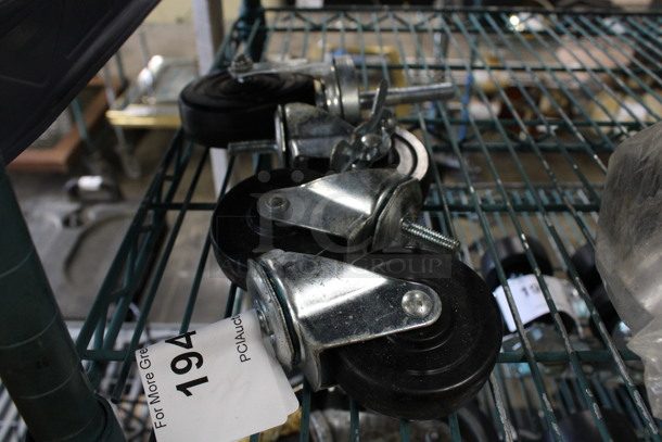 ALL ONE MONEY! Lot of 4 Metal Commercial Casters! Includes 3.5x2x5