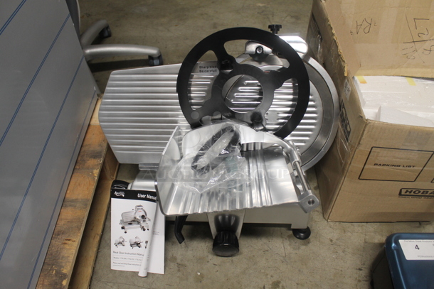 BRAND NEW! Avantco SL312 Stainless Steel Commercial Countertop 12" Manual Gravity Feed Meat Slicer w/ Blade Sharpener. 115 Volts, 1 Phase. Tested and Working! - Image 1 of 8