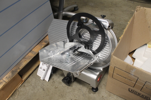 BRAND NEW! Avantco SL312 Stainless Steel Commercial Countertop 12" Manual Gravity Feed Meat Slicer w/ Blade Sharpener. 115 Volts, 1 Phase. Tested and Working! - Image 2 of 8