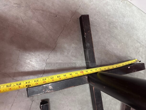 Clean! Cross Cast Iron And Steel Black Commercial Table Base - Image 5 of 8