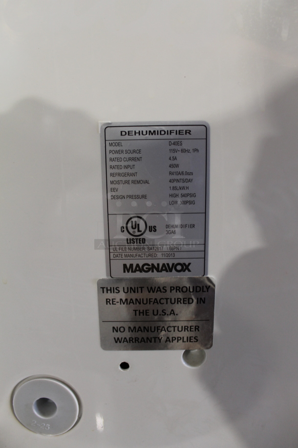 BRAND NEW SCRATCH AND DENT! Magnavox SPP-D-40ES - Smart+ 40 Pint Energy Efficient Direct Drain Dehumidifier. 115 Volts, 1 Phase. Tested and Working! - Image 4 of 4