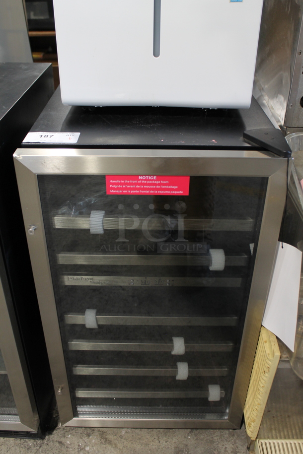 BRAND NEW SCRATCH AND DENT! Danby DWC114BLSDD 38 Bottle Dual Zone Freestanding Wine Cooler Merchandiser. 115 Volts, 1 Phase. Tested and Working! - Image 1 of 3