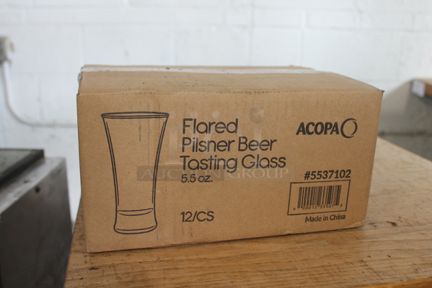 Box of BRAND NEW! Acopa 5537102 Flared Pilsner Beer Tasting Glasses. - Image 1 of 2