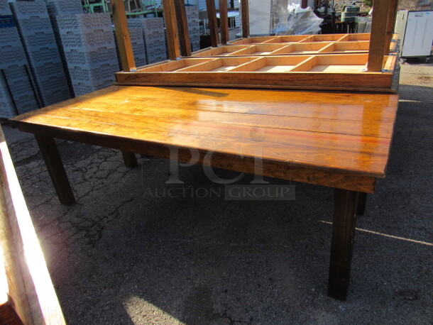 One Solid Wooden Table In A Walnut Finish. 96X40.5X31