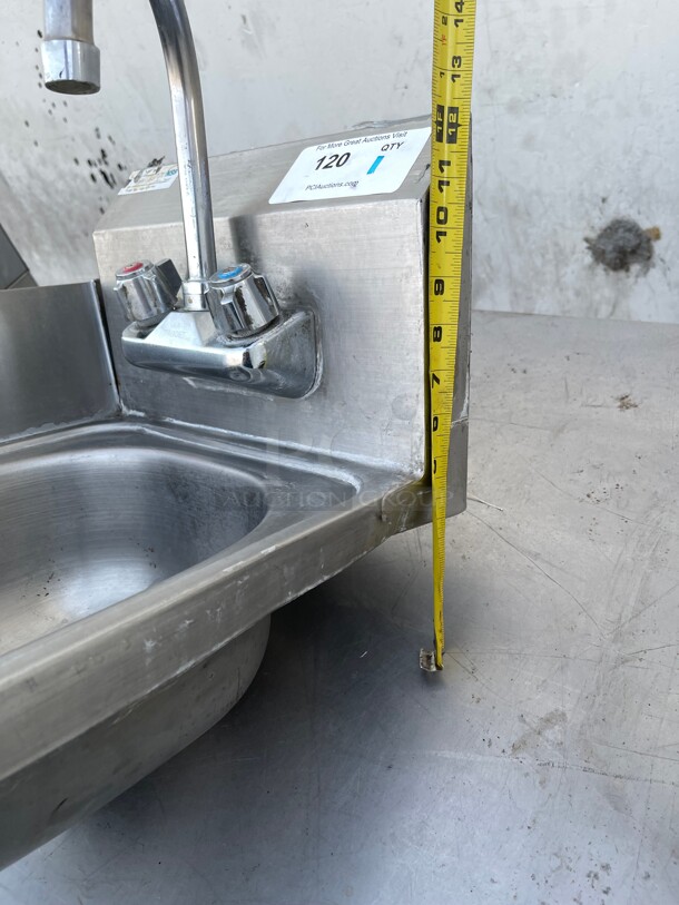 Clean! Commercial Stainless Steel Hand Sink NSF With Side Board and Commercial Faucet  - Image 9 of 9