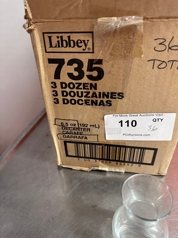 New! Libbey 735 6.5 oz Heavy Duty Glass Wine Decanter - Safedge Rim Guarantee NSF  - Image 3 of 5