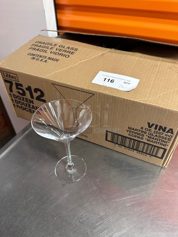 New! Libbey 7512 Vina 8 oz. Heavy Duty Commercial Customizable Martini Glass NSF  - Image 4 of 5