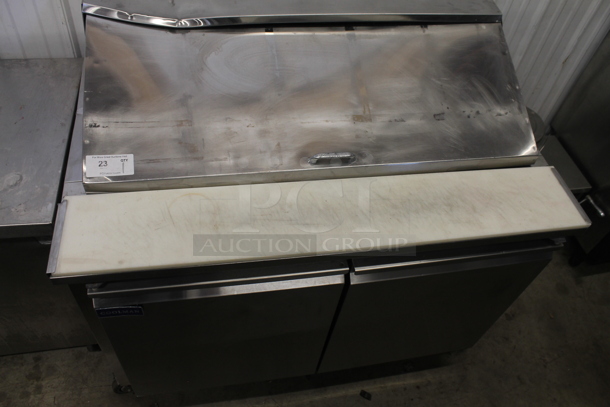 2015 Coolman CRK-48MB Stainless Steel Commercial Sandwich Salad Prep Table Bain Marie Mega Top. 115 Volts, 1 Phase. Tested and Powers On But Does Not Get Cold