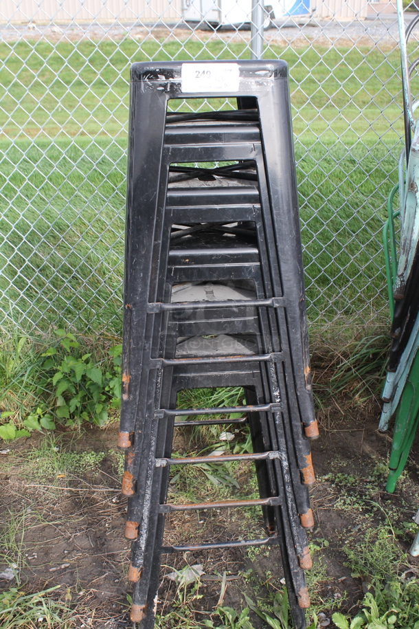 6 Metal Tolix Style Black Stools. 6 Times Your Bid! - Image 1 of 2