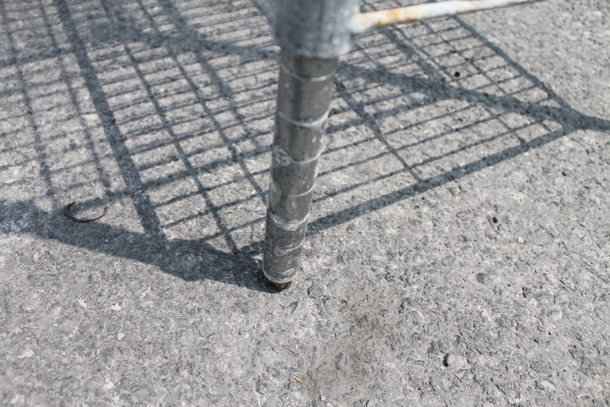 Eagle Open Utility Shelf With Metro Style Shelving On Galvanized Legs With One Green Shelf And 3 Steel Shelves. BUYER MUST DISMANTLE. PCI CANNOT DISMANTLE FOR SHIPPING. PLEASE CONSIDER FREIGHT CHARGES.  - Image 5 of 6