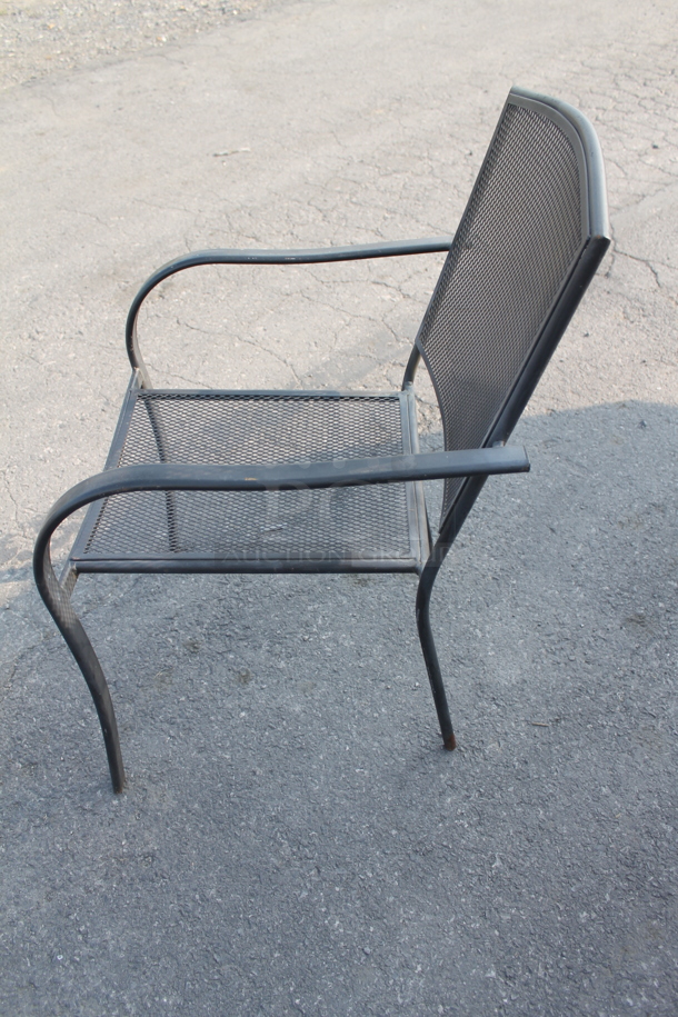 5 Piece Outdoor Set Including Round Lattice Dining Table And 4 Lattice Style Chairs. Cosmetic Condition May Vary. 5 Times Your Bid! Chairs: 23X22x34.5 - Image 6 of 7