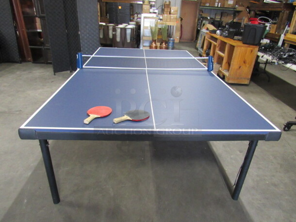 One AWESOME Sportcraft Ping Pong Table With Net And 2 Paddles. 108X60X30