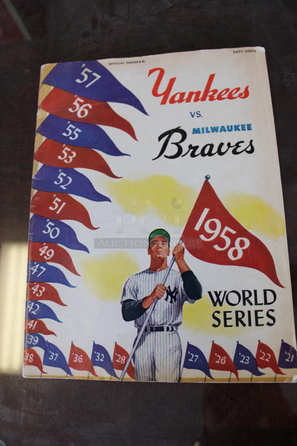 Official Program From Yankees vs Milwaukee Braves 1958 World Series! - Image 1 of 7
