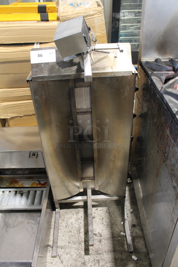 Axis AX-VB4 Stainless Steel Commercial Countertop Natural Gas Powered Vertical Broiler Gyro Machine.  - Image 1 of 5