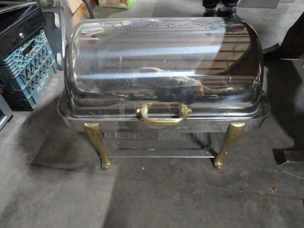 One Bon Chef Stainless Steel Roll Top Chafer With Gold Accents. VERY NICE!!!!