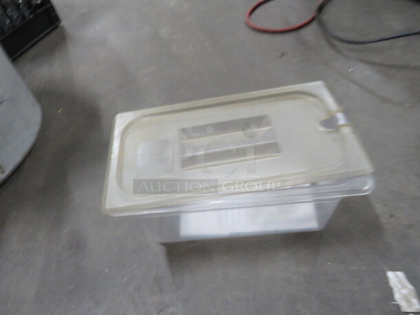One 1/3 Size 6 Inch Deep Food Storage Container With Lid. 