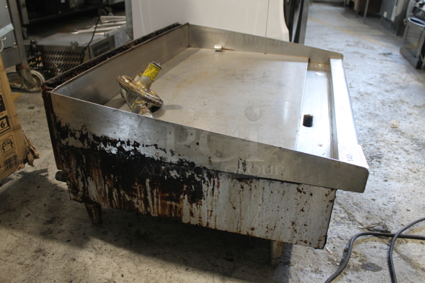 Star Max Stainless Steel Commercial Countertop Natural Gas Powered Flat Top Griddle.  - Image 7 of 8