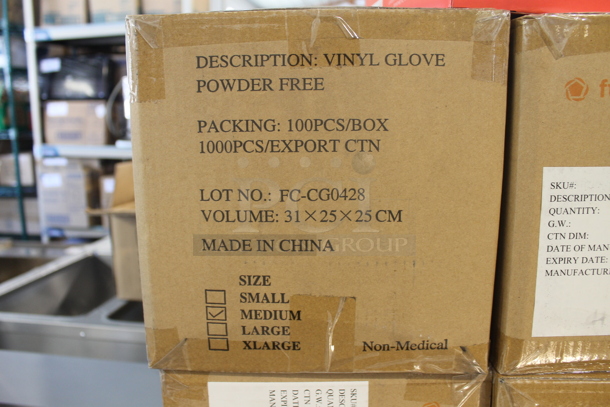 4 BRAND NEW! Cases of 10 Boxes of Medium Single Use Disposable Gloves. 4 Times Your Bid! - Image 4 of 4