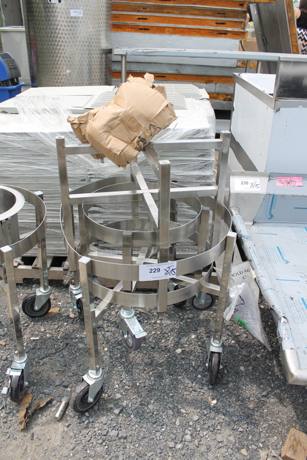 2 Stainless Steel Stock Pot Dolly on Commercial Casters. 1 Needs Casters Put On. 2 Times Your Bid. - Image 1 of 3