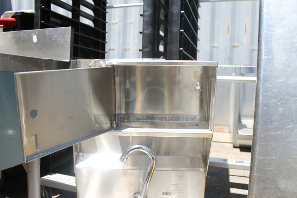 Stainless Steel Commercial Single Bay Wall Mount Sink w/ Faucet and Cabinet. - Image 6 of 6