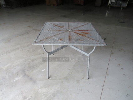 One Metal Patio Table. 36X36X30