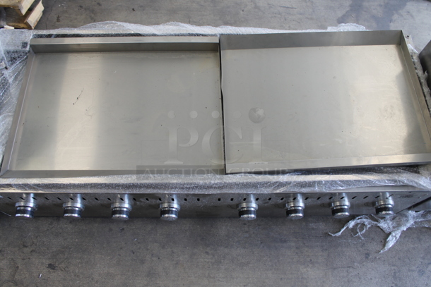 BRAND NEW SCRATCH AND DENT! 2022 Backyard Pro LPG60RD 60" Stainless Steel Liquid Propane Outdoor Grill With 2 Roll Dome Lids. Stock Picture Used as Gallery Picture. - Image 8 of 12