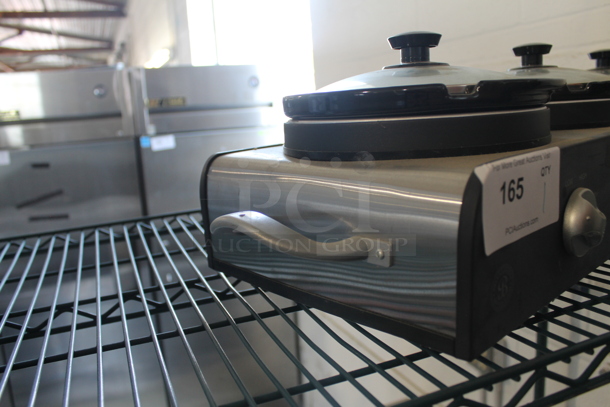 Sensio YDE902A Metal Countertop 3 Well Slow Cooker w/ Drop Ins and Lids. 120 Volts, 1 Phase. Tested and Working! - Image 8 of 11