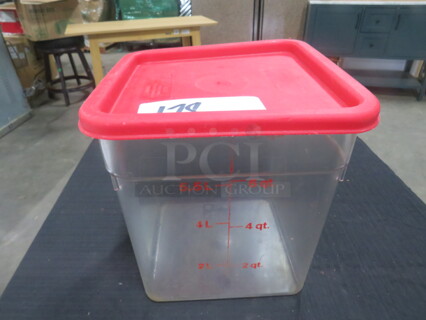 One 8 Quart Food Storage Container With Lid.