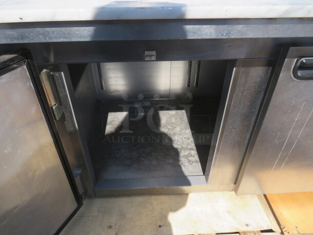 One 3 Door Refrigerated Prep Table With Cutting Board. 72X36X40. - Image 2 of 2