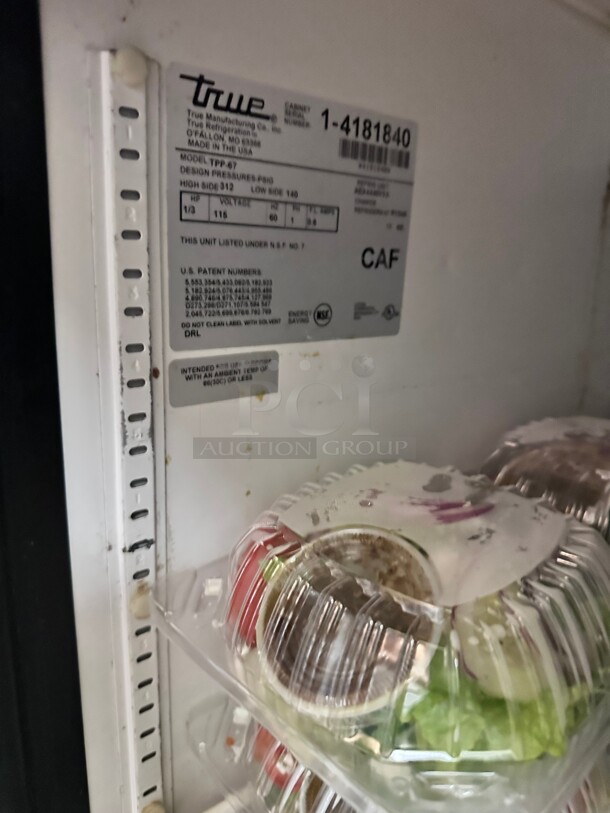 Working! True TPP-67 67 inch Commercial Pizza Prep Table w/ Refrigerated Base, w/ Double Shelf 115v NSF Tested and Working! - Image 9 of 10