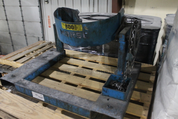 Morse Blue Metal Commercial 800 Pound Capacity Drum Barrel Stand. BUYER MUST REMOVE. - Image 3 of 6