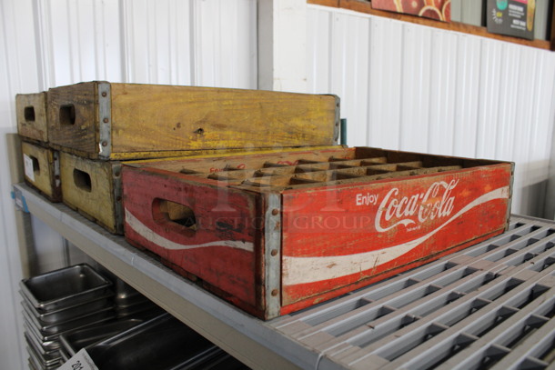 5 Wooden Coca Cola Boxes. 18.5x12x4. 5 Times Your Bid! 