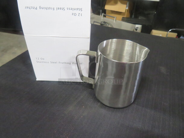 One NEW 12oz Stainless Steel Frothing Pitcher. #FP-12
