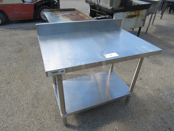 One Stainless Steel Table With Stainless Steel Under Shelf. 36X24X33 - Image 1 of 1