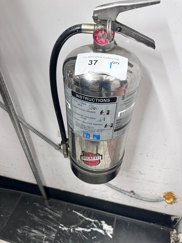 Fully Charged! Buckeye 2.5 Gallon Water Class A Fire Extinguisher - Rechargeable Untagged - UL Rating 1-A:K - Image 4 of 5