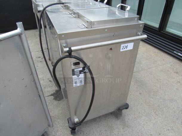 One Stainless Steel Aladdin Temp Rite  Electric Heated Plate Holder, On Casters. #DH08. 208 Volt. 1 Phase. 48X22X43 - Image 3 of 3