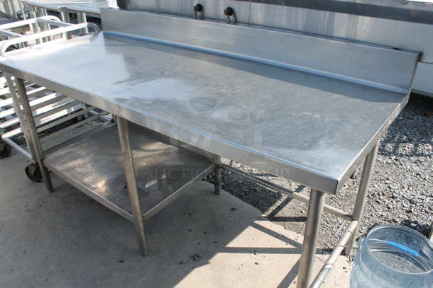 Stainless Steel Commercial Table w/ Back Splash and Under Shelf. - Image 4 of 4