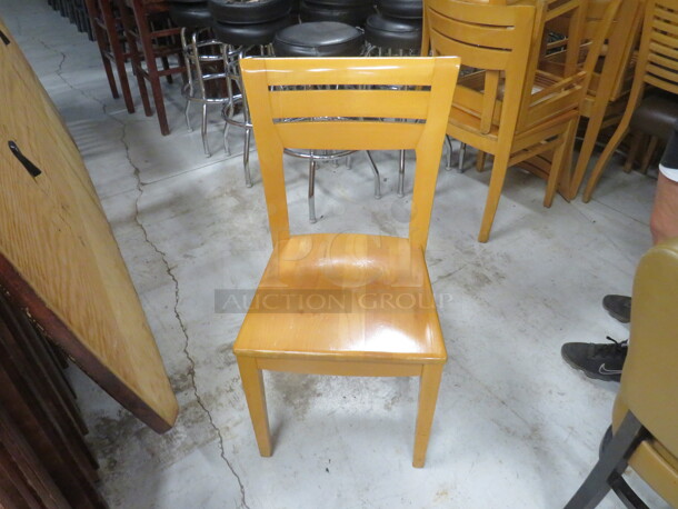 Wooden Chair In A Natural Finish. 4XBID - Image 1 of 2
