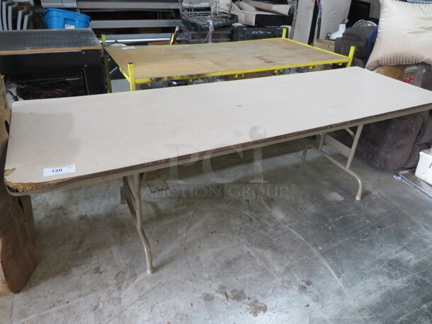 One Folding Table, Damage On Corner See Pic. 96X30X29 - Image 1 of 2