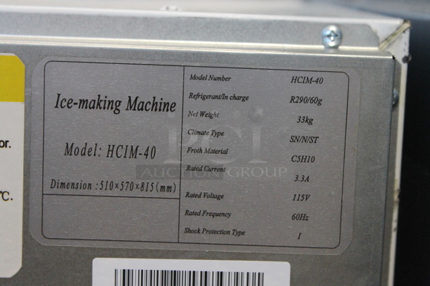 BRAND NEW SCRATCH AND DENT! Hoocoo HCIM-40 Stainless Steel Commercial Undercounter Self Contained Ice Machine. 115 Volts, 1 Phase.  - Image 4 of 4