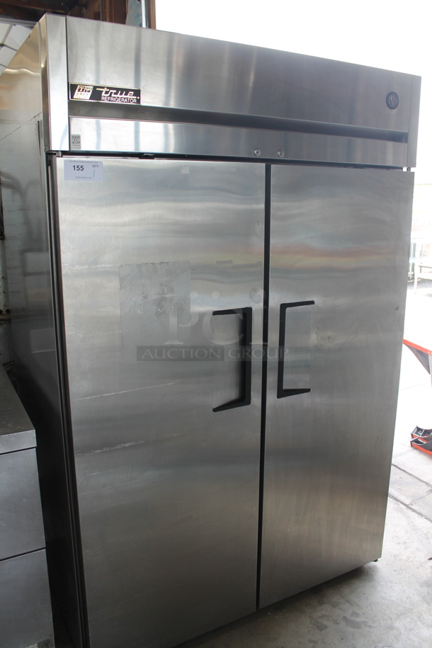 2015 True TG2R-2S ENERGY STAR Stainless Steel Commercial Two Door Reach In Cooler w/ Poly Coated Racks. 115 Volts, 1 Phase. Tested and Working! - Image 1 of 10