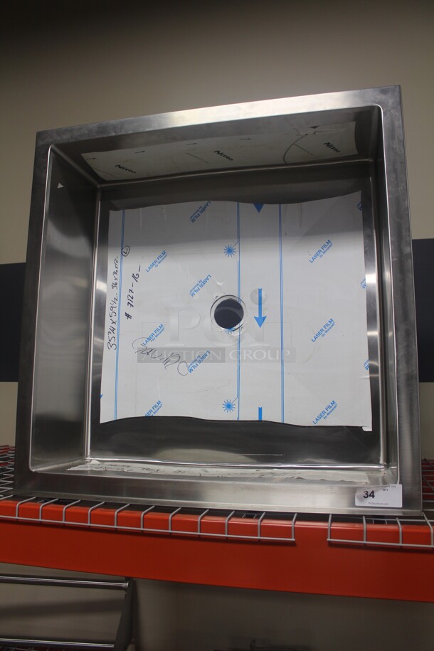 NEW! Commercial Stainless Steel Drop In Ice Well. 40x40x17. 