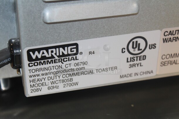 NEW! Waring Model WCT805B Commercial 4 Slot Toaster. 11x10x9. 208V/60Hz.   - Image 4 of 5