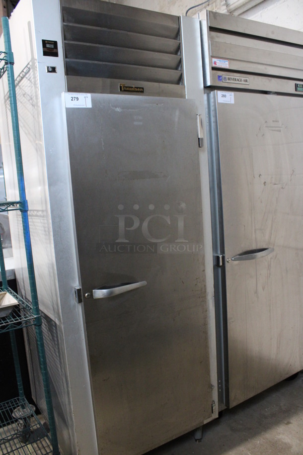 Traulsen Model G12010 Stainless Steel Commercial Single Door Reach In Freezer w/ Racks. 115 Volts, 1 Phase. 30x35x83. Tested and Working!