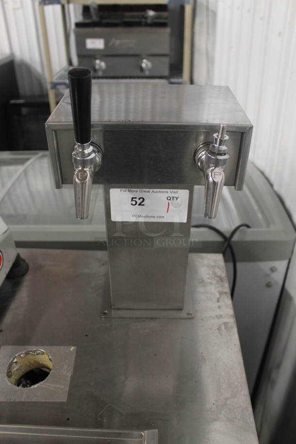 Stainless Steel 2 Tap Beer Tower. Goes GREAT w/ Lot 53!  - Image 1 of 3